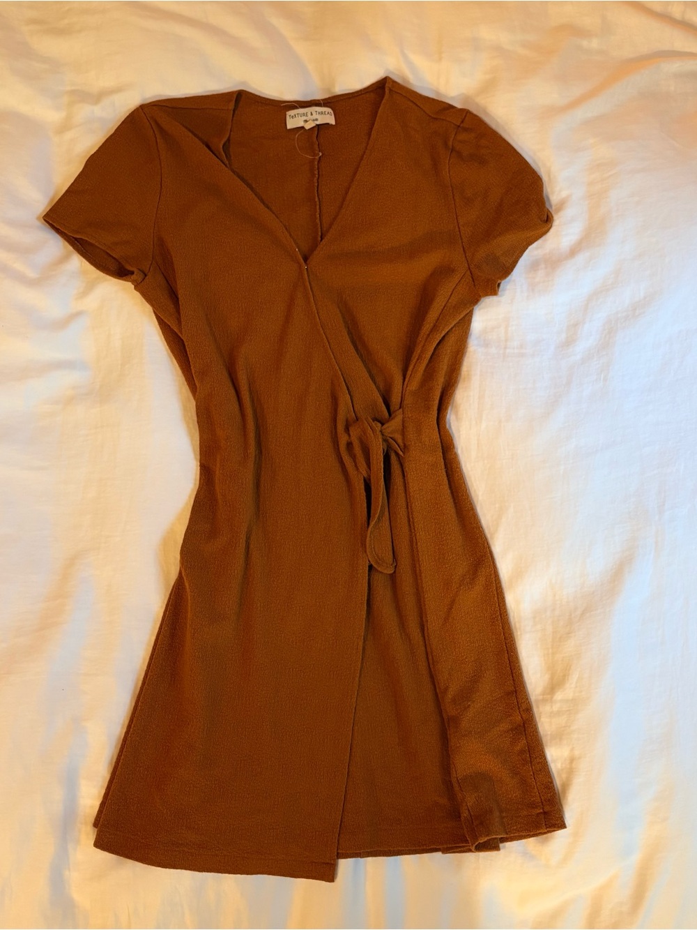 Madewell Rust Brown Wrap Tie Mini Dress